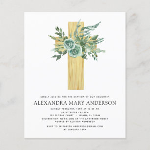 Eukalyptus Baptismus Grüne Einladung Flyer