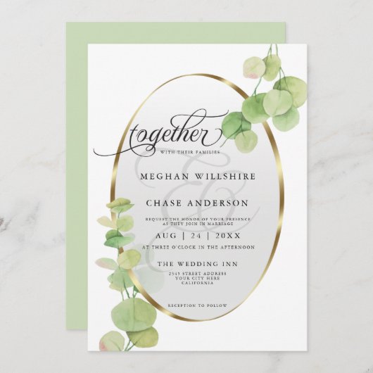 Eukalyptus BarefootBride™ Einladung (Vorne/Hinten)