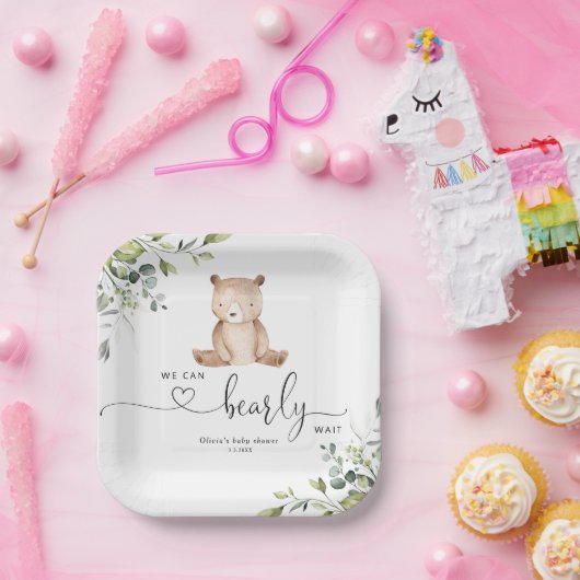 Eukalyptus-Bärendusche Pappteller (Party)