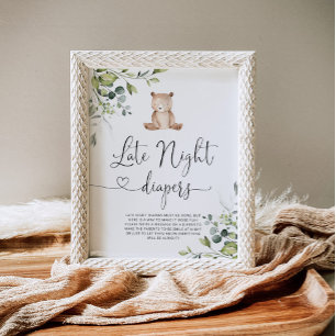 Eukalyptus-Bärenwald Späte Nacht Windeln Poster