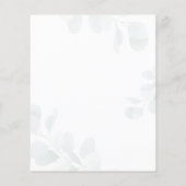 Eukalyptus Bear Baby Dusche Einladung (Rückseite)