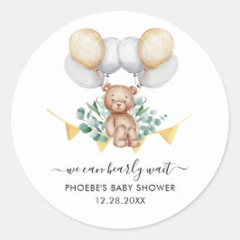 Eukalyptus Bear Balloons Babydusche Runder Aufkleber