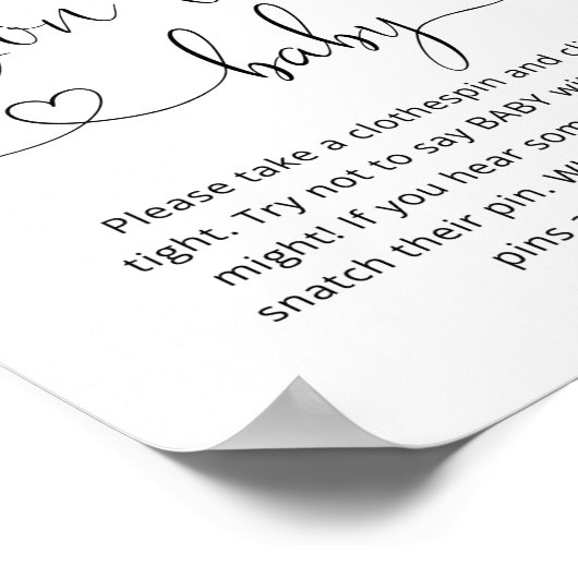 Eukalyptus bear Don't say baby dusche game Poster (Ecke)