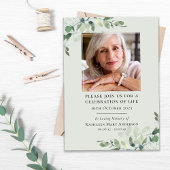 Eukalyptus Beerdigung Gedenkfeier zum Leben Einladung