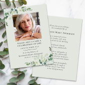 Eukalyptus Beerdigung Gedenkfeier zum Leben Einladung