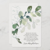 Eukalyptus-Beerdigung - Gedenkstein Vielen Dank Dankeskarte (Vorne/Hinten)