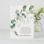 Eukalyptus-Beerdigung - Gedenkstein Vielen Dank Dankeskarte (Stehend Vorderseite)