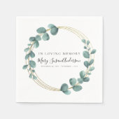 Eukalyptus-BeerdigungsGedenkmal Geweckt im Gedächt Serviette (Vorderseite)