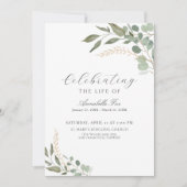 Eukalyptus-Beerdigungsordnung des Dienstprogramms Einladung (Vorderseite)