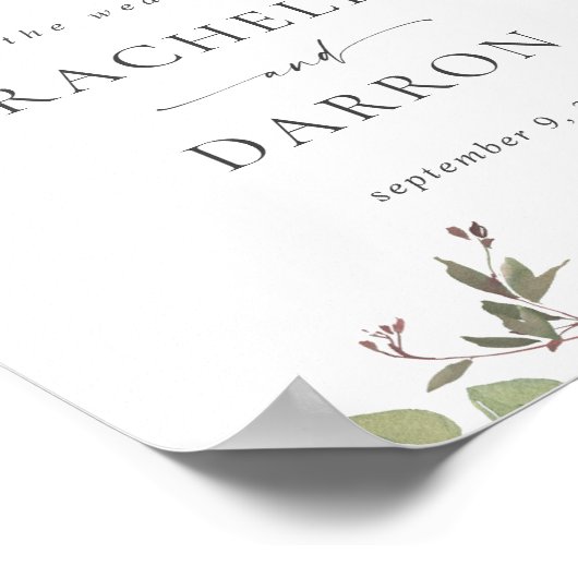 Eukalyptus-Begrüßungszeichen Poster (Ecke)