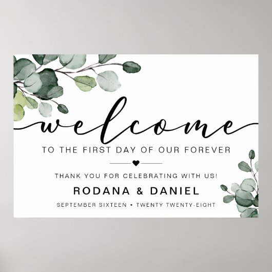 Eukalyptus Begrüßungszeichen Poster (Vorne)