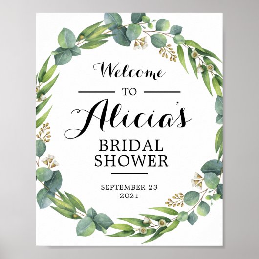 Eukalyptus-Begrüßungszeichen Poster (Vorne)