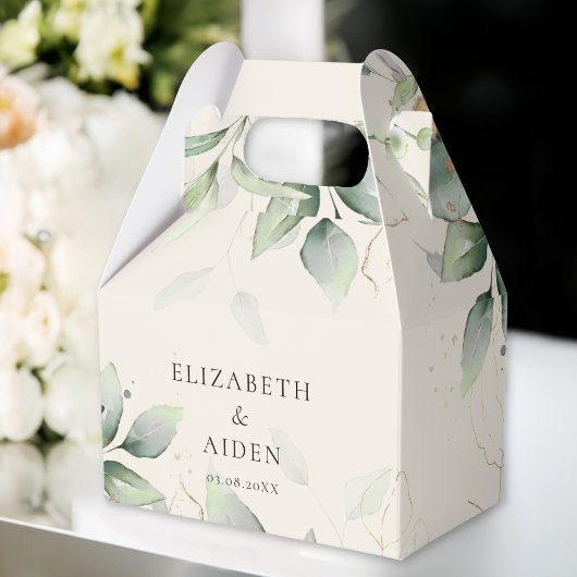 Eukalyptus, Beige, Grüne, Hochzeitsbox Geschenkschachtel