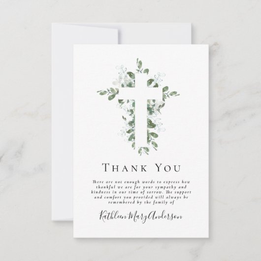 Eukalyptus Beileid Beerdigung Dankeschön Karte (Vorderseite)