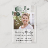 Eukalyptus-Beileid-Lichtkarte Visitenkarte (Vorderseite)