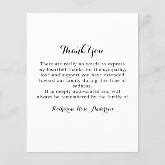 Eukalyptus-Beileid zur Beerdigung des Haushalts Da (Rückseite)