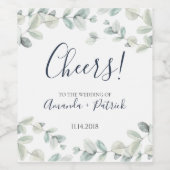 Eukalyptus bejubelt Hochzeitweilig das Weinetikett (Einzelnes Label)