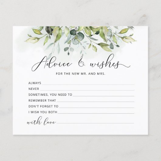 Eukalyptus - Beratung und Wünsche Brautparty (Vorderseite)