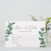 Eukalyptus - Beratung und Wünsche Brautparty Briefpapier (Stehend Vorderseite)