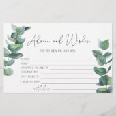 Eukalyptus - Beratung und Wünsche Brautparty Briefpapier (Vorderseite)