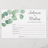 Eukalyptus - Beratung und Wünsche Brautparty Briefpapier (Vorderseite)