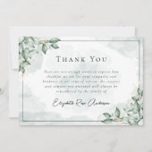 Eukalyptus Bereavement Beerdigung Dankeskarte (Vorderseite)