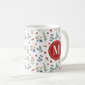 Eukalyptus Berries Monogram Kaffeetasse (VorderseiteRechts)