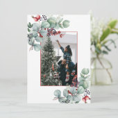Eukalyptus, Berries, Spruce, 2-Foto Weihnachten Ankündigung (Stehend Vorderseite)