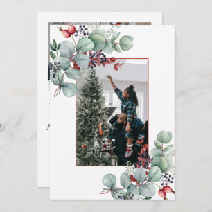 Eukalyptus, Berries, Spruce, 2-Foto Weihnachten Ankündigung
