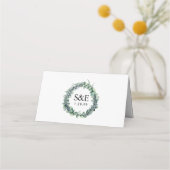 Eukalyptus Berry Botanical Monogram Wedding Platzkarte (Rückseite)