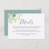 Eukalyptus Berry Floral Wedding Details Card Begleitkarte (Vorne/Hinten)