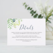 Eukalyptus Berry Floral Wedding Details Card Begleitkarte (Stehend Vorderseite)