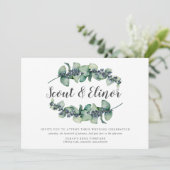 Eukalyptus Berry Minimalistisch Botanische Hochzei Einladung (Stehend Vorderseite)