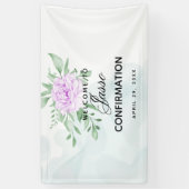 Eukalyptus-Bestätigung der rustikalen Lila Rose Banner (Vertikal)