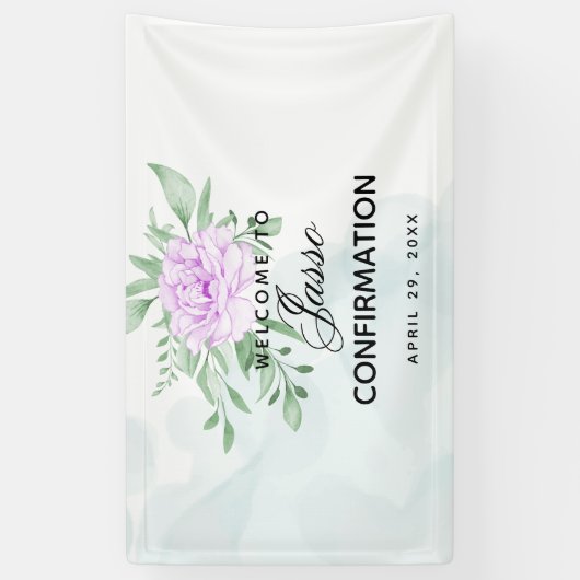 Eukalyptus-Bestätigung der rustikalen Lila Rose Banner (Vertikal)