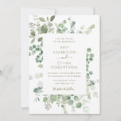Eukalyptus-Bilderrahmen Einladung (Vorderseite)