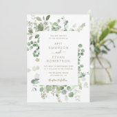 Eukalyptus-Bilderrahmen Einladung (Stehend Vorderseite)