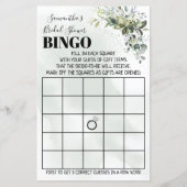 Eukalyptus Bingo Brautparty (Vorderseite)