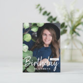 Eukalyptus Birthday Gruß Foto Postkarte (Stehend Vorderseite)