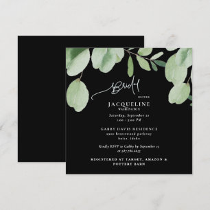 Eukalyptus Black Bridal Dusche Einladung