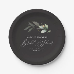 Eukalyptus Black Gold Brautparty Paper Teller