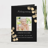 Eukalyptus Black Golden Foto Beerdigung Programm (Vorderseite)