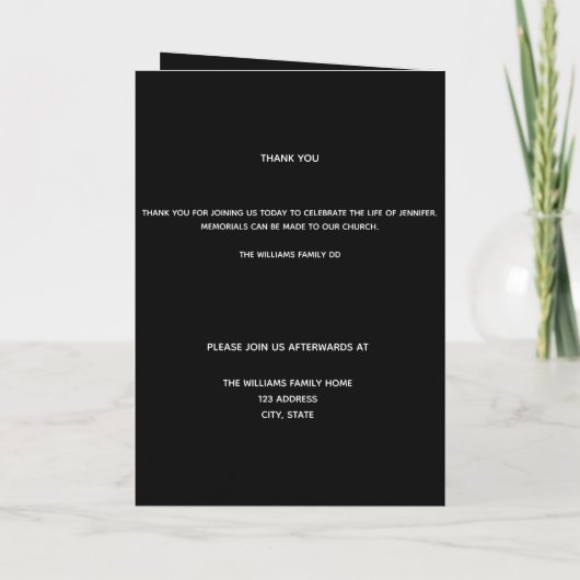 Eukalyptus Black Golden Foto Beerdigung Programm (Rückseite)