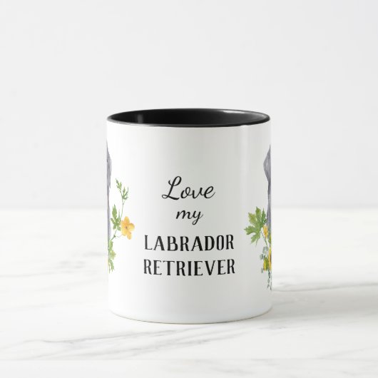 Eukalyptus Black Labrador Retriever Dog Tasse (Zentrum)