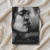 Eukalyptus Black & White Minimalist Foto Hochzeit Einladung