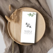 Eukalyptus Black & White Minimalistisch Wedding Menükarte