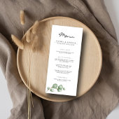 Eukalyptus Black & White Minimalistisch Wedding Menükarte