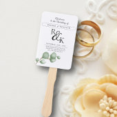 Eukalyptus Black & White Wedding Zeremony Program Fächer