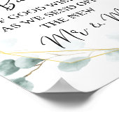 Eukalyptus-Blase-Absendezeichen | Hochzeitsabschic Poster (Ecke)