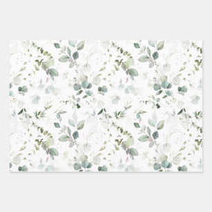 Eukalyptus-Blatt-Baby-/Brautdusche Geschenkpapier Set